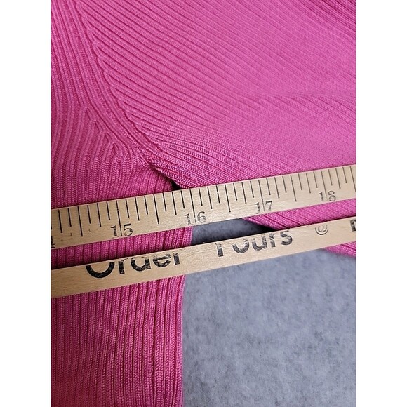 Vtg Henri Bendel Cardigan Sweater Womens L Pink Silk Blend Button Knit Cottage - Picture 8 of 11